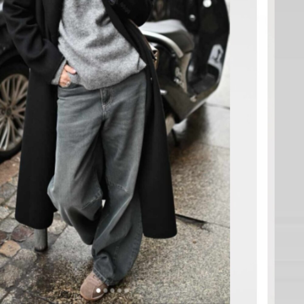 Zara Baggy Balloon‎ Mid Waist Denim Jeans Gray 8